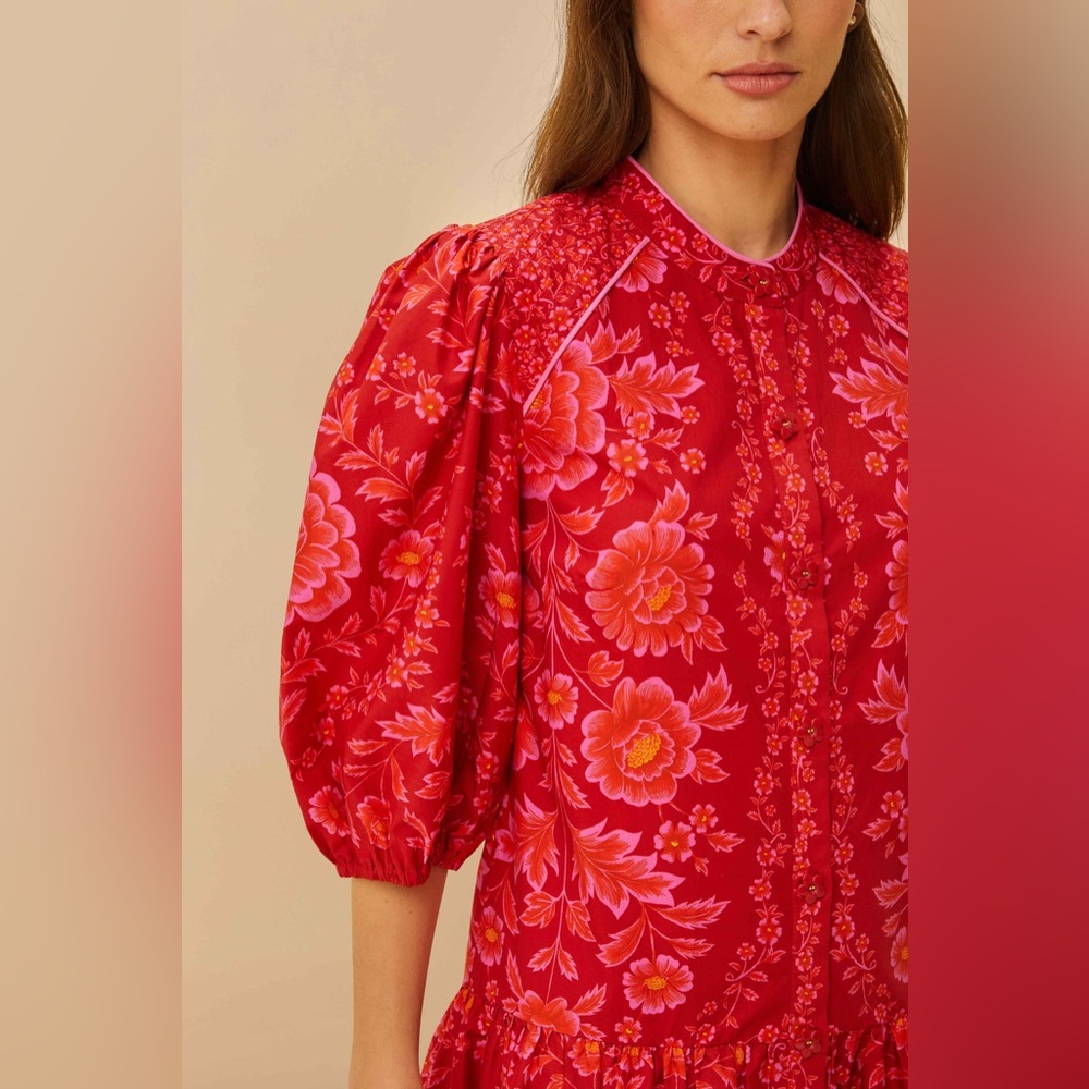 Farm Rio Red Olivia Mini Dress NWT XS - Picture 4 of 4